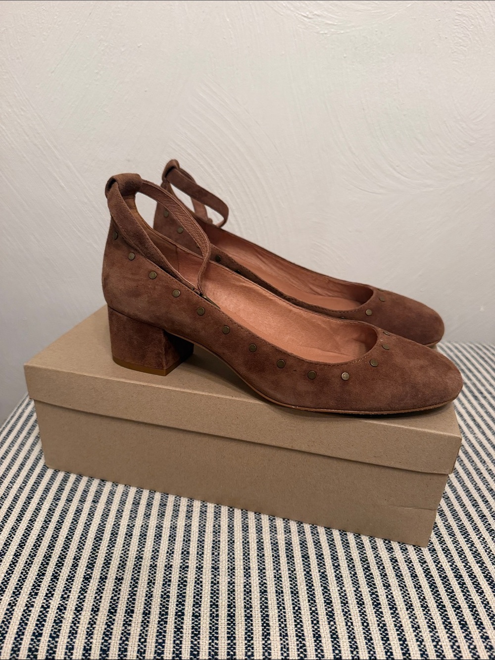 Madewell Ankle Strap Suede Heels Size 8.5